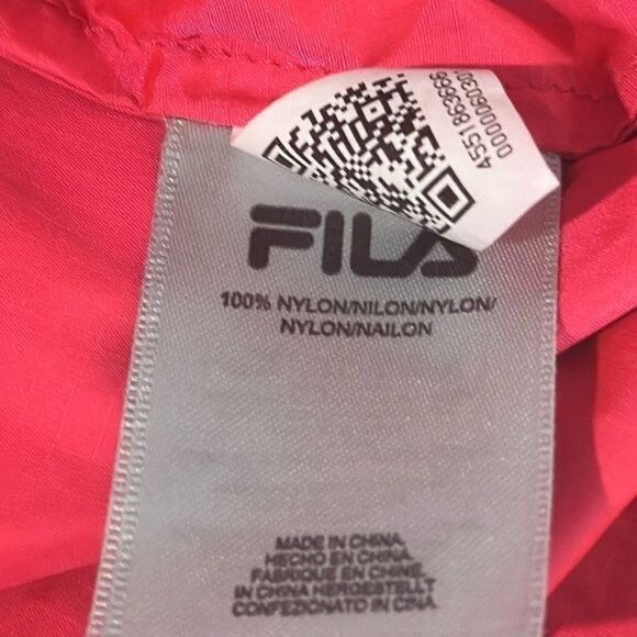 Fila Womens Metallic Silver Hooded Jacket With Pink Accents & Zipper Closure Siz - Picture 3 of 9